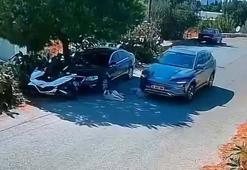 Bodrum'da otomobil, iki köpeğin üzerinden geçti; o anlar kamerada