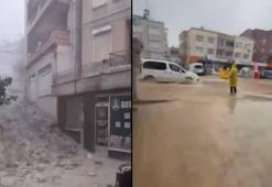 Sinop’ta sağanak sonrası yollar göle döndü