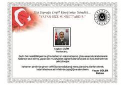 Zeytin Dalı Harekat bölgesinde görevi sırasında rahatsızlanan asker şehit oldu