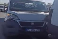 Avcılar’da 3 aracın karıştığı zincirleme kaza kamerada