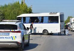 Servis midibüsü tur otobüsüne çarptı: 6 yaralı