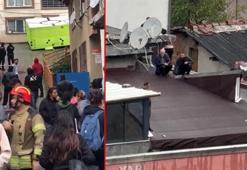 Kağıthane’de eşi 2 aydır eve gelmeyince çatıya çıktı; polis ikna etti