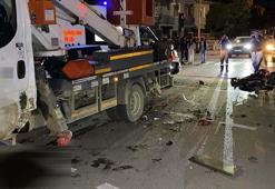Bursa'da motosiklet ile sepetli vinç çarpıştı: 1 ölü, 1 ağır yaralı