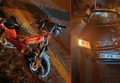 Otomobille çarpışan motosikletin sürücüsü öldü