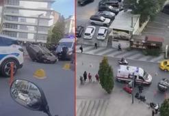 Sarıyer'de dubalara çarpan otomobil takla attı