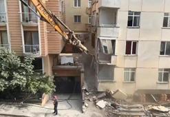 Maltepe'de çöken binada kontrollü yıkım başladı