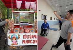 Eski engelli milli atlet, gündüz sporcu yetiştirip, akşam pamuk şeker satıyor