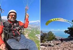 Finike'de keşfedilen doğal rampada ilk yamaç paraşütü uçuşu