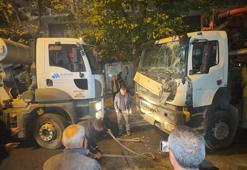 Avcılar’da yokuşta kayan beton pompası park halindeki 7 araca çarptı