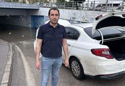 Adana'da sağanak sonrası alt geçidi su bastı; otomobilde mahsur kaldılar