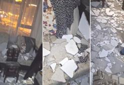 Evde otururken tavandan kopan moloz yığını altında kalan kadın yaralandı