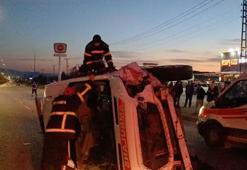 Çorum'da ambulans ile otomobil çarpıştı: LPG tankı yola savruldu