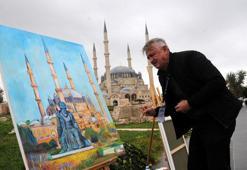 Balkan ülkelerinden 24 ressam, Selimiye Camisi’ni tuvallerine taşıdı