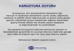 JCR Eurasia Rating tarafından açıklama