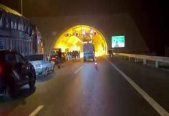 Kuzey Marmara Otoyolu'nda tünelde TIR yangını