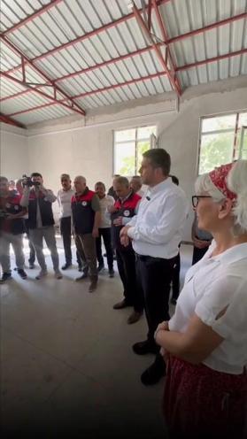 Yangında zarar gören kooperatife makine desteği