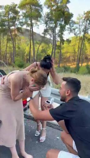Antalyadaki yol kavgasından evlilik teklifi çıktı