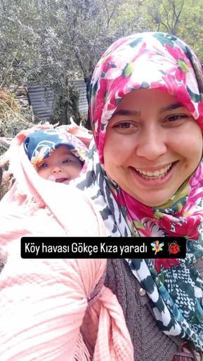 Annesi ile minik Gökçenin köy yaşamı, sanal medyada ilgi odağı oldu