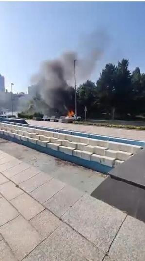 TBMM önünde otomobilini yakan şüpheli tutuklandı