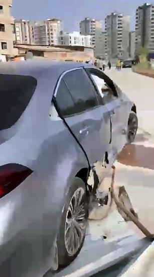 Müteahhit, inşaat denetlendiği sırada otomobilin çarpmasıyla öldü