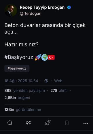 Cumhurbaşkanı Erdoğan, NSosyale katıldı