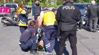 Sarıyer’de ciple çarpışan motosikletli kurye ağır yaralandı