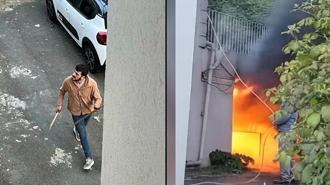 Sarıyer'de garaj kundakladı; 1 kişiyi yaraladı gasbettiği motosikletle kaçarken yakalandı