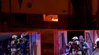 Küçükçekmece'de çıkan yangında 1 'i bebek 2 çocuk 6 kişi itfaiye tarafından kurtarıldı