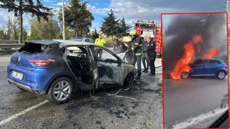 Samsunsporlu futbolcu Musaba'nın kullandığı araç alev aldı