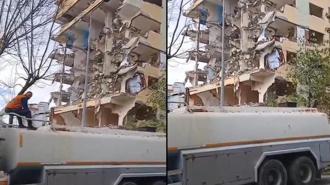 Bağcılar'da 8 katlı bina yıkım sırasında çöktü; ölümün kıyısından döndü