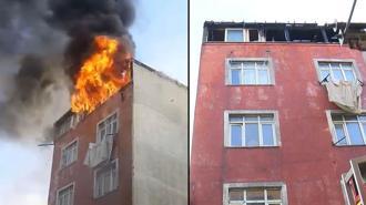 Sultangazi'de 4 katlı binada yangın; 2'inci kattan atlayıp yaralandı