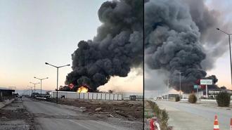 Denizli'de filtre sistemi üretilen fabrikada yangın