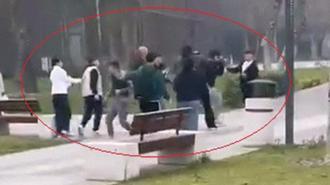 İki grubun tekmeli-yumruklu kavgası kamerada