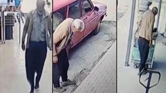 Çamurlu ayakkabısını çıkarıp, çorapla markette alışveriş yaptı