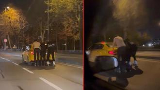 Maltepe'de patenli 3 kişinin tehlikeli yolculuğu kamerada