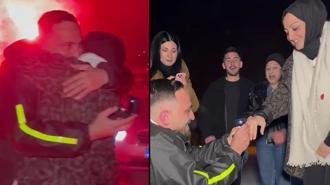 ‘Kaza yaptım’ diyerek çağırdığı sevgilisine evlilik teklif etti