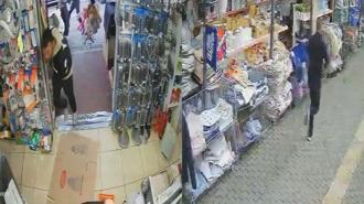 Husumetlisinin tabancasından çıkan kurşunlardan mağazaya sığınarak kurtuldu; o anlar kamerada