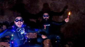 Yeni yılı su altı mağarasında karşıladılar