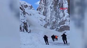Aslankaya Mağarası yakınına çığ düştü
