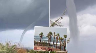 Hatay'da hortum çıktı; denizde dev dalgalar oluştu