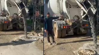 Kanalizasyona çimento döken firmaya 213 bin lira ceza