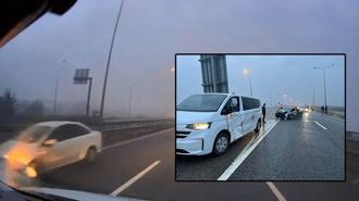 Ters yönde ilerleyen otomobil, kazaya neden oldu; o anlar kamerada