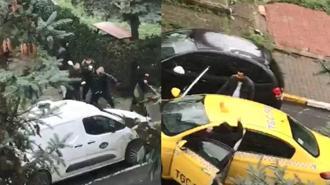 Beylikdüzü'nde çocuklar araçlara kartopu fırlattı; taksici peşlerinden koştu