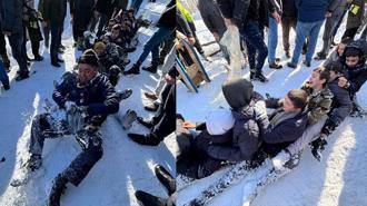 Ordu'da 150 kişi, zincir oluşturup poşetle kaydı