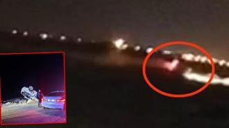 Otomobilin takla attığı kaza kamerada; 3 yaralı