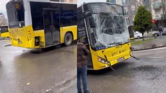 Sancaktepe'de 2 İETT otobüsü çarpıştı: 4 yaralı