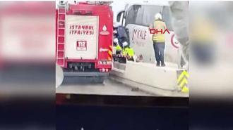 Silivri Kuzey Marmara Otoyolu'nda otomobil ve otobüs çarpıştı; yaralılar var