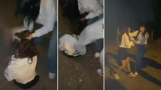 2 kız, tartıştıkları kızı yere yatırıp darbetti