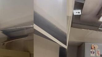 Bursa'da yeni bir binadaki dairenin tavanı çöktü; o anlar kamerada