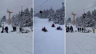 Uludağ'da telesiyejde mahsur kalan 51 kişi, 3 saat sonra kurtarıldı
